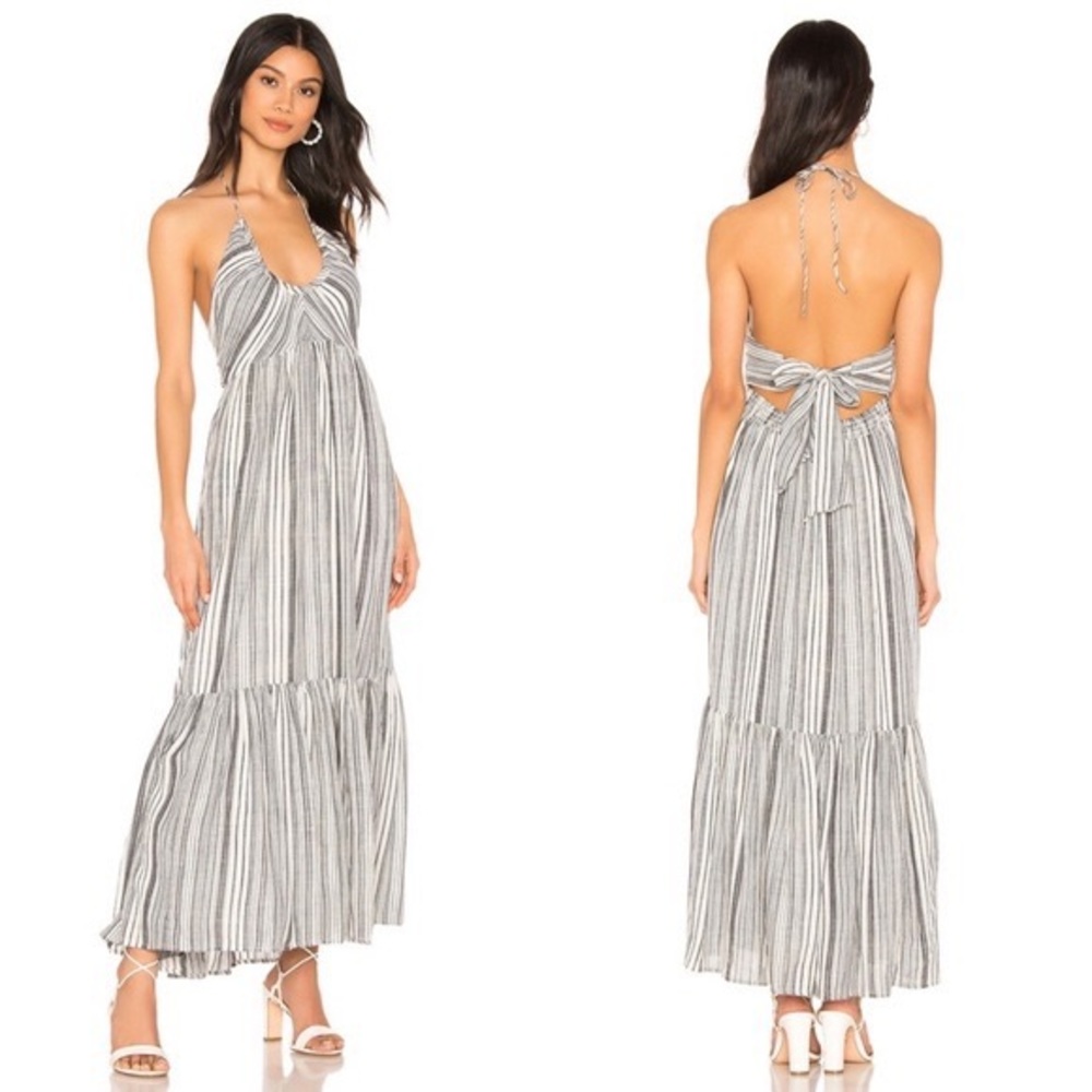 Audrey Halter Dress in Blue
